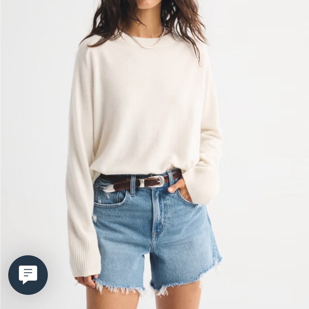 Abercrombie & Fitch High Rise Dad Shorts Medium Destroy size 26 NWT - Picture 6 of 7